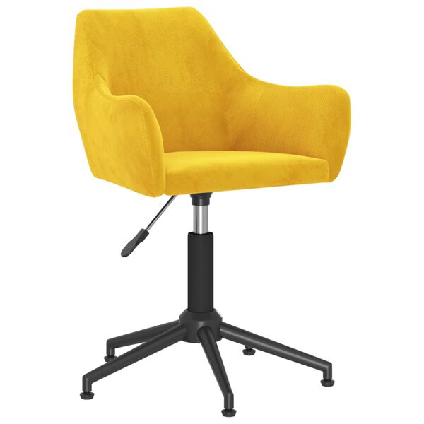 vidaXL Sedia da Pranzo Girevole Giallo Senape in Velluto