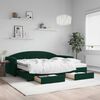 vidaXL Divano Letto Estraibile Cassetti Verde Scuro 90x200cm Velluto