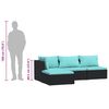 vidaXL Set Divani da Giardino 4 pz con Cuscini in Polyrattan Nero