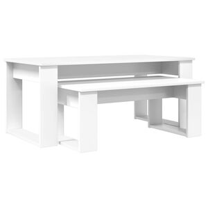 vidaXL Set di Tavolini da Caff&egrave; 2 pz Bianco 100 x 50 x 42 cm