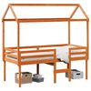 vidaXL Letto a Soppalco con Tetto Cera 75x190cm Legno Massello di Pino