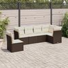 vidaXL Set Divano da Giardino 6 pz con Cuscini Marrone in Polyrattan