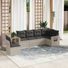 vidaXL Set Divano da Giardino 6pz con Cuscini Grigio Chiaro Polyrattan