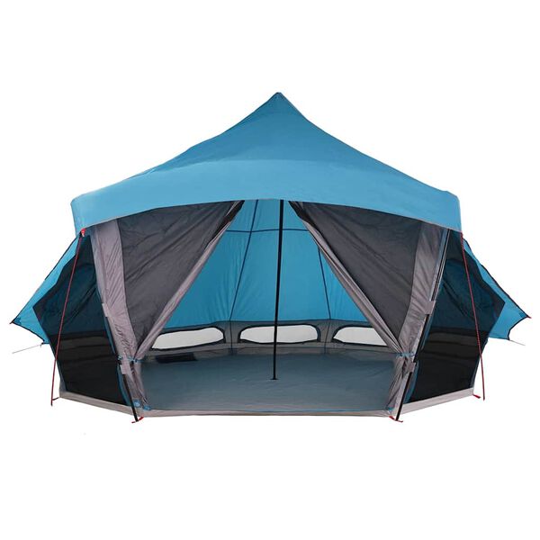 vidaXL Tenda Tipi Familiare con tetto Blu e Grigio 508 x 470 x 300 cm