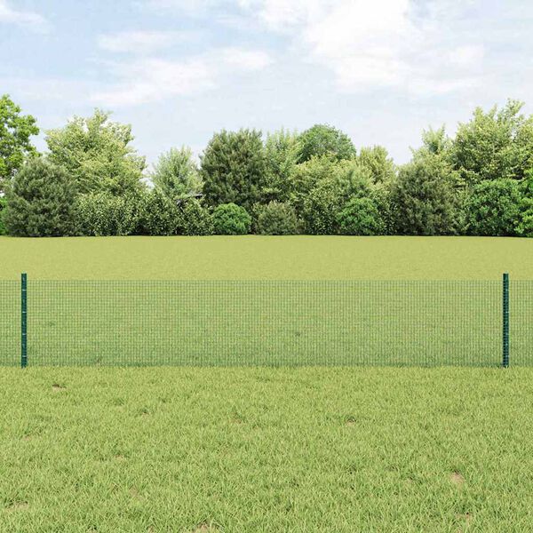 vidaXL Recinzione con Posto Verde 0,4 x 10 m Acciaio e PVC