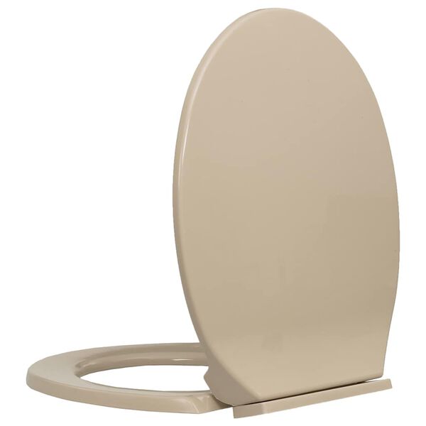 vidaXL Tavoletta WC a Chiusura Ammortizzata Beige Ovale