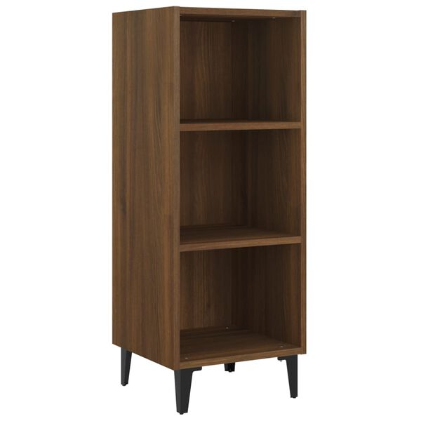 vidaXL Credenza Rovere Marrone 34,5x32,5x90 cm in Legno Multistrato