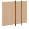vidaXL Paravento a 4 Pannelli Beige 200 x 180 cm Tessuto