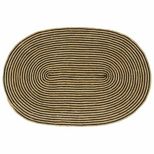 vidaXL Tappeto da Area Naturale e Nero 122 x 183 cm Juta