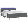 vidaXL Letto a Sorgente LED con led Grigio scuro 180 x 200 cm Tessuto