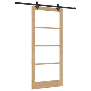 vidaXL Porta scorrevole ORKDAL Naturale e Nero 93 x 211 cm