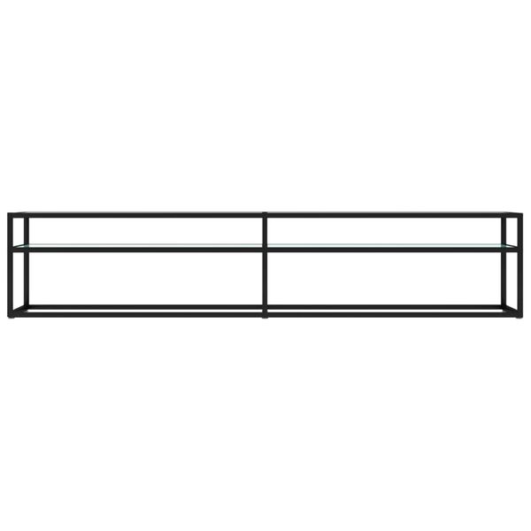 vidaXL Mobile Porta TV Marmo Bianco 200x40x40,5 cm in Vetro Temperato