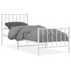 vidaXL Giroletto con Testiera e Pediera Metallo Bianco 80x200 cm