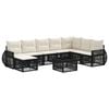 vidaXL Set Divano da Giardino 9 pcs Nero e Bianco Crema polyrattan