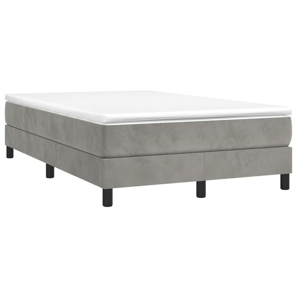 vidaXL Struttura Letto a Rete a Molle Grigio Chiaro 120x200 cm Velluto