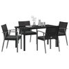 vidaXL Set da Pranzo per Giardino 5 pcs Nero Poly Rattan
