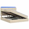vidaXL Letto con contenitore LED e materasso Crema 160 x 200 cm