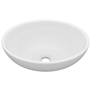 vidaXL Lavandino Lusso Ovale Bianco Opaco 40x33 cm in Ceramica