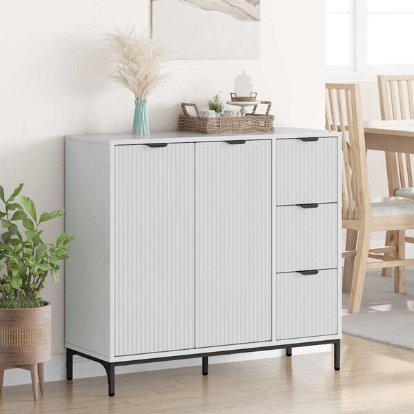 vidaXL Credenza Bianco Lucido 89,5 x 33 x 82 cm Legno multistrato