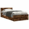 vidaXL Giroletto con Testiera Rovere Fumo 75x190 cm Legno Multistrato