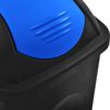 vidaXL Cestino dei Rifiuti con Coperchio Oscillante 60 L Nero e Blu