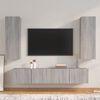 vidaXL Set di Mobili Porta TV 4 pz Grigio Sonoma in Legno Multistrato