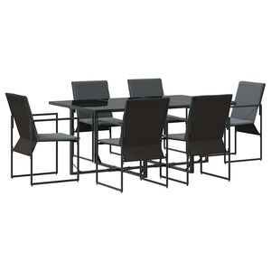 vidaXL Set da Pranzo per Giardino 7 pcs Nero Acciaio