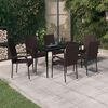vidaXL Set da Pranzo da Giardino 7 pz Marrone e Nero