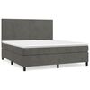 vidaXL Giroletto a Molle con Materasso Grigio Scuro 160x200 cm Velluto