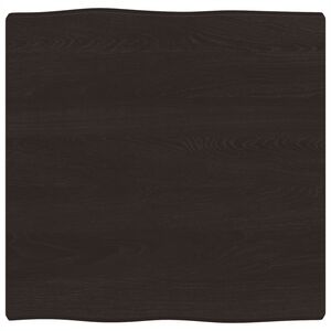 vidaXL Piano Tavolo Marrone Scuro 60x60x(2-4)cm in Rovere Non Trattato