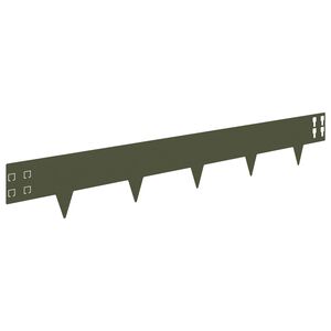 vidaXL Bordura per Prato 50 pcs 100 x 15 cm Acciaio Verde Oliva