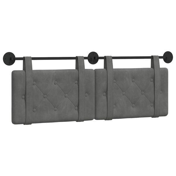 vidaXL Testata appesa Grigio scuro 150 x 55 x 5 cm Velluto