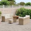 vidaXL Set Divano da Giardino 9 pcs Beige e Crema polyrattan