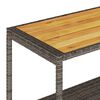 vidaXL Carrello da Bar 3 Livelli Grigio Polyrattan e Massello Acacia