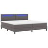 vidaXL Letto a molle con materasso Grigio 200 x 200 cm Pelle sintetica