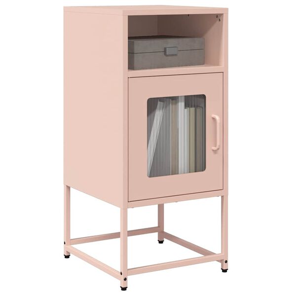 vidaXL Comodino Rosa 36x39x78 cm in Acciaio Laminato a Freddo
