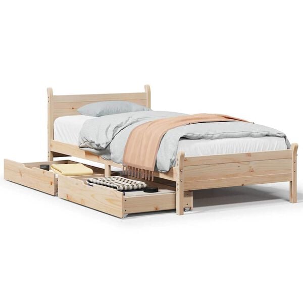 vidaXL Letto senza Materasso 90x190 cm in Legno Massello di Pino