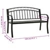 vidaXL Panca da Giardino con Tavolino Nero 120 cm Acciaio