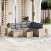 vidaXL Set Divano da Giardino 8 pz con Cuscini Beige in Polyrattan