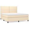vidaXL Giroletto a Molle con Materasso Crema 160x200 cm in Tessuto