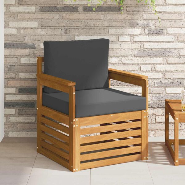 vidaXL Set di divani da esterno con cuscino Naturale 71 x 63 x 73 cm