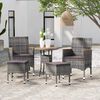 vidaXL Set Divani da Giardino 5 pz in Polyrattan Grigio