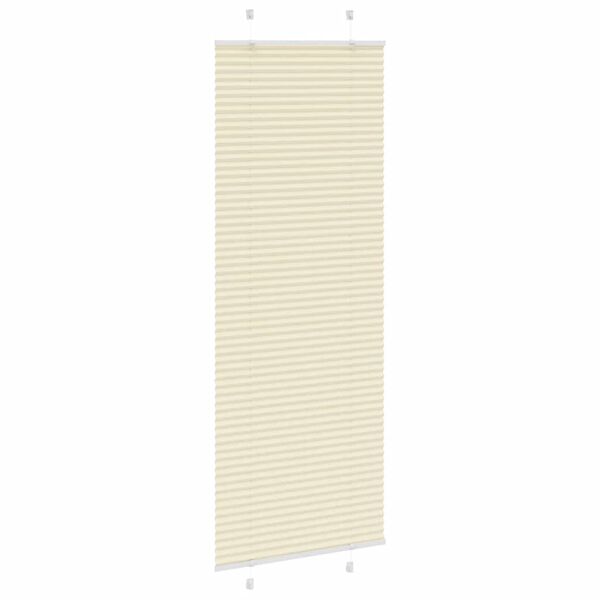 vidaXL Tenda Plissettata Crema 75x200 cm Larghezza Tessuto 74,4 cm