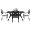 vidaXL Set da Pranzo per Giardino 5 pcs Nero Alluminio