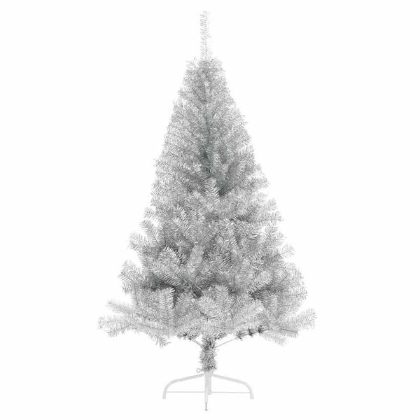 vidaXL Albero di Natale artificiale con luci integrate Argento 150 cm