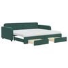 vidaXL Divano Letto Estraibile Cassetti Verde Scuro 90x200cm Velluto