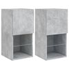 vidaXL Mobili TV con Luci LED 2pz Grigio Cemento 30,5x30x60 cm