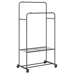 vidaXL Stendibiancheria Nero 80 x 53 x 156 cm
