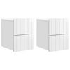 vidaXL Mobiletto da notte a muro 2 pcs Bianco Lucido 33 x 34,5 x 43 cm