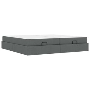 vidaXL Struttura letto con materasso 2 pcs Grigio Sfumato Tessuto